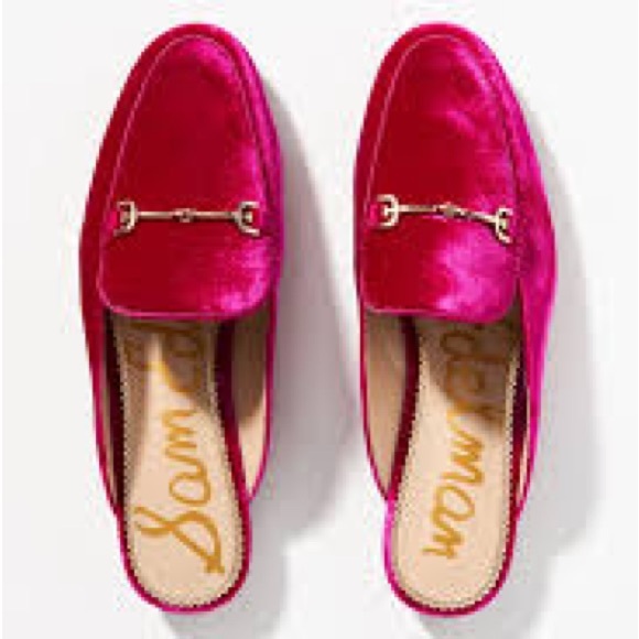 Sam Edelman Lux Linnie velvet loafer slides Raspberry 8.5 - Picture 2 of 12